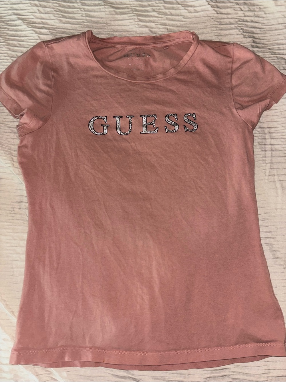 GUESS Mauve Pink Short Sleeve Logo Tee